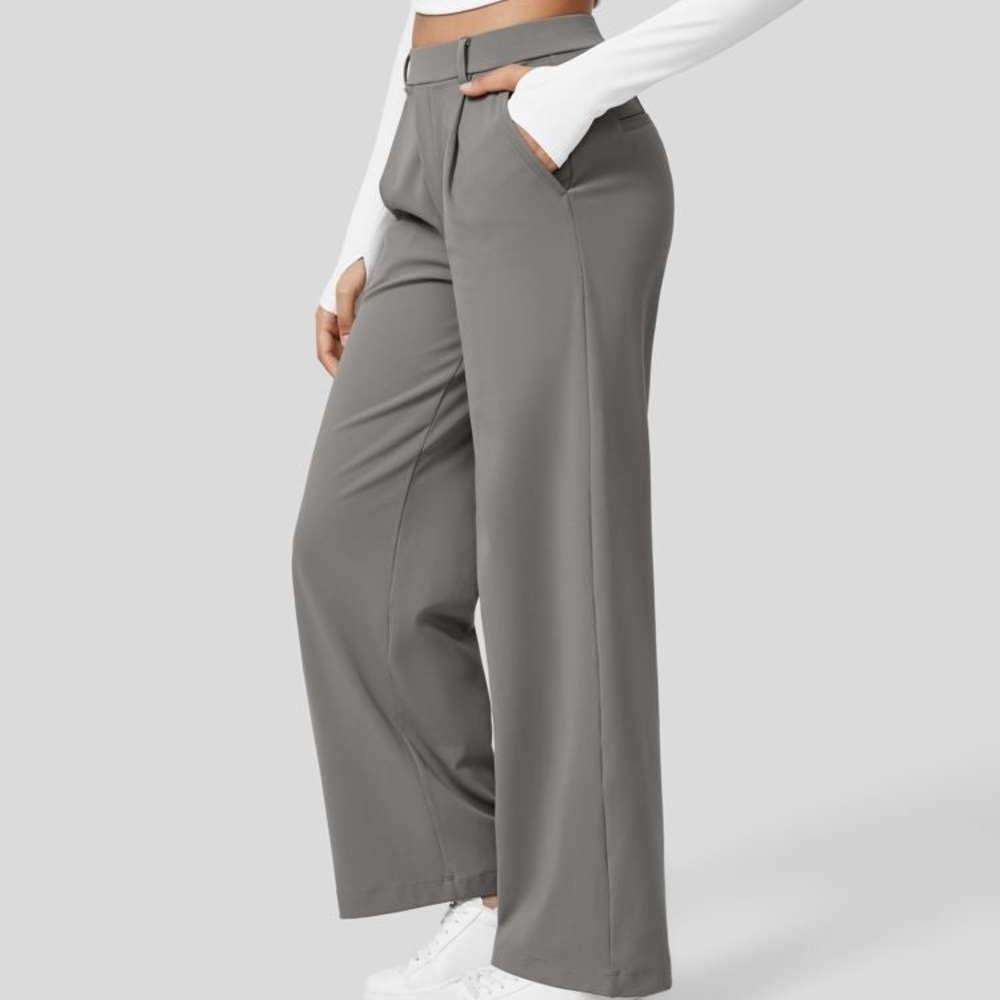 Gray Women's Wide-Leg Pants